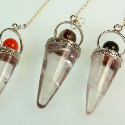 Rock Crystal Cone & Silver Ring – Asst
