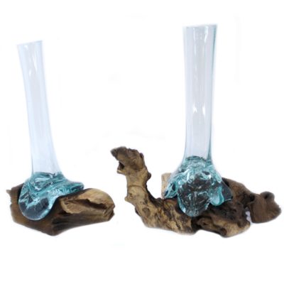 Molten Glass on Wood – Vase