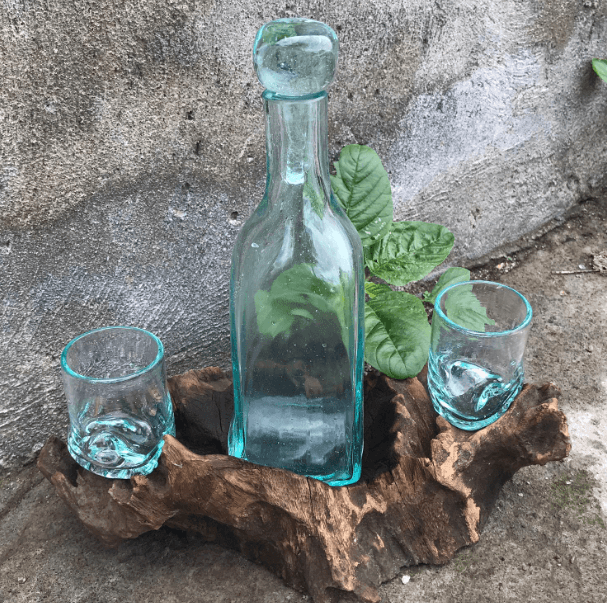 Molten Glass on Wood – Whisky Set 3 Molten Glass on Wood – Whisky Set