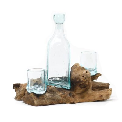 Molten Glass on Wood – Whisky Set