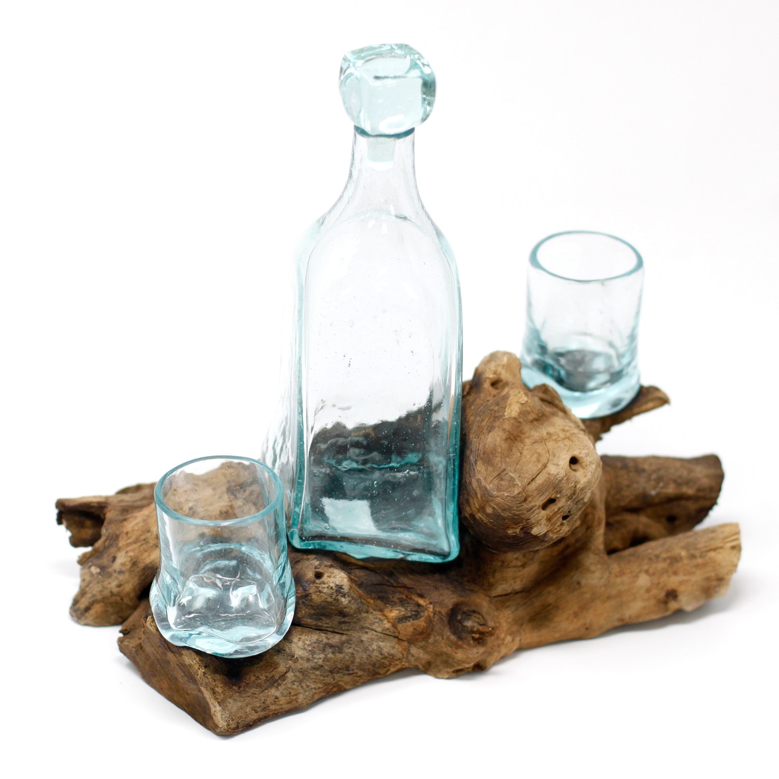 Molten Glass on Wood – Whisky Set Molten Glass on Wood – Whisky Set