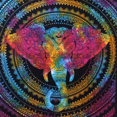 Double Cotton Bedspread + Wall Hanging – Elephant Head