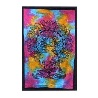 Double Cotton Bedspread + Wall Hanging – Peaceful Buddha