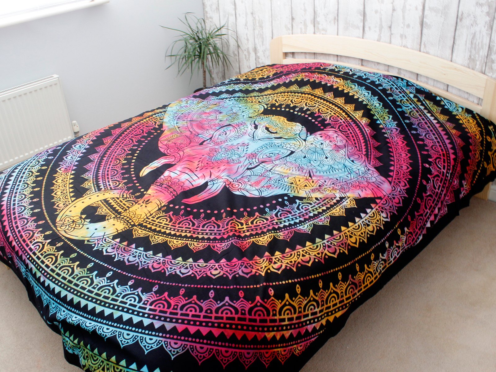 Double Cotton Bedspread + Wall Hanging – Elephant Head 3 Double Cotton Bedspread + Wall Hanging – Elephant Head