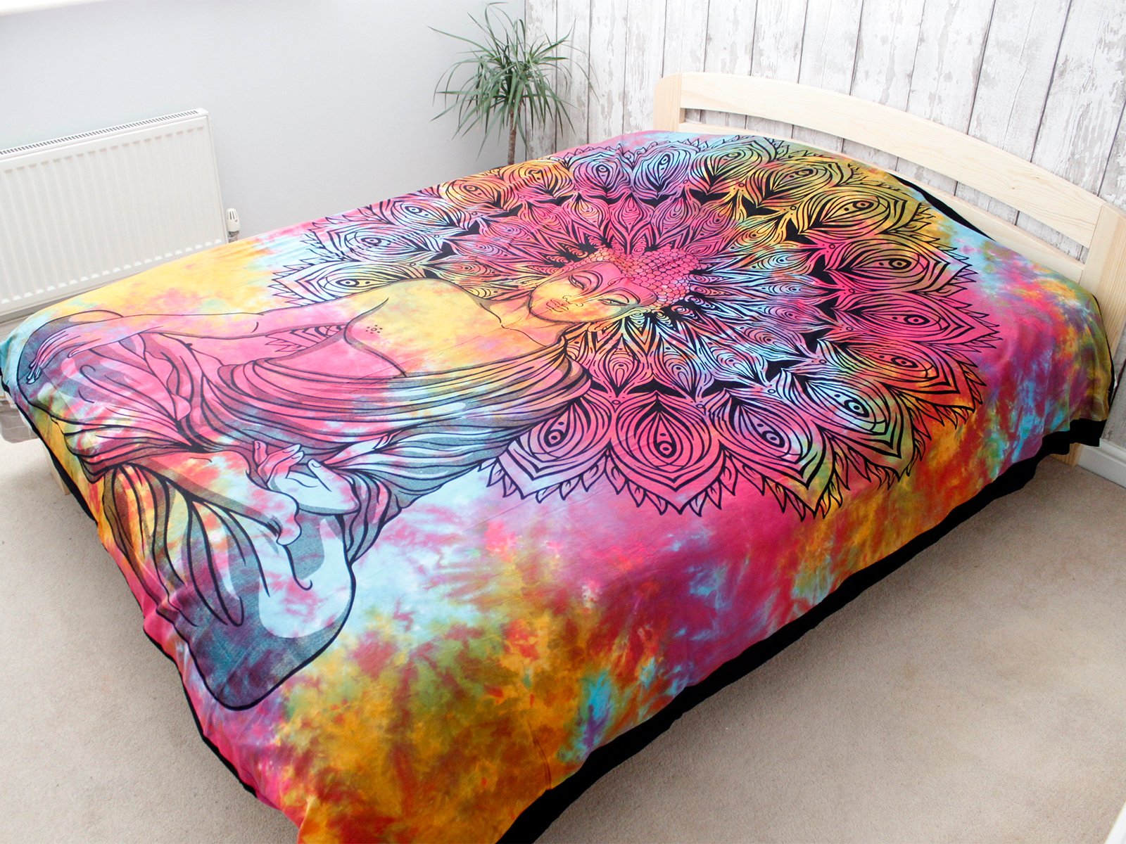 Double Cotton Bedspread + Wall Hanging – Peaceful Buddha 3 Double Cotton Bedspread + Wall Hanging – Peaceful Buddha