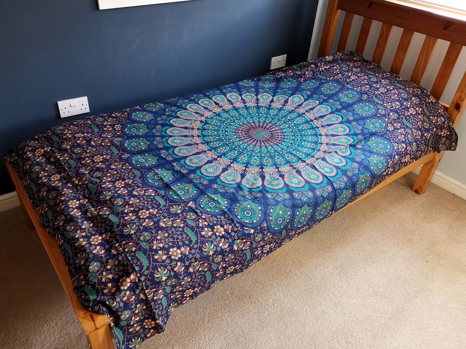 Single Cotton Bedspread + Wall Hanging – Classic Mandala 3 Single Cotton Bedspread + Wall Hanging – Classic Mandala