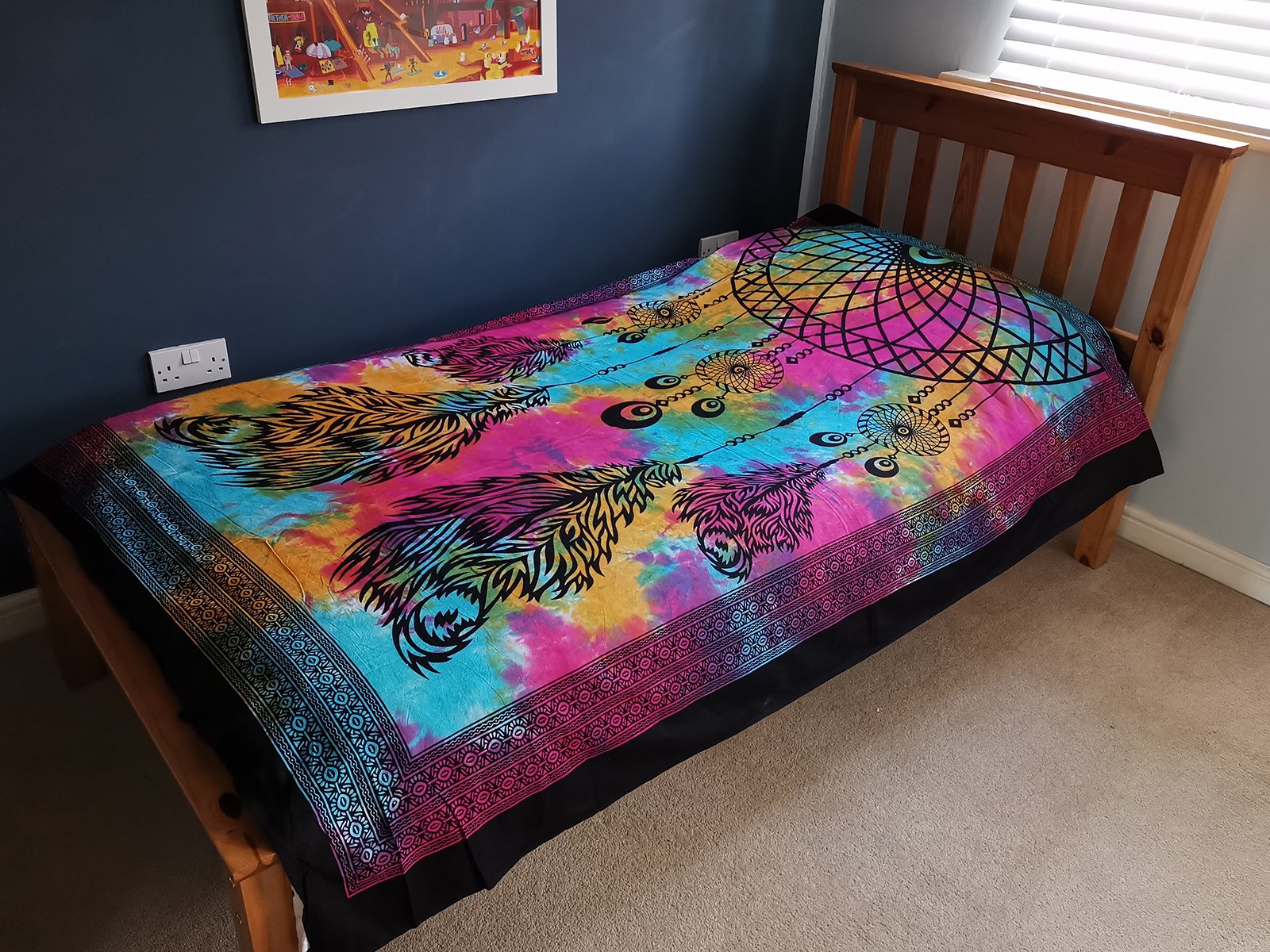 Single Cotton Bedspread + Wall Hanging – Dreamcatcher 3 Single Cotton Bedspread + Wall Hanging – Dreamcatcher