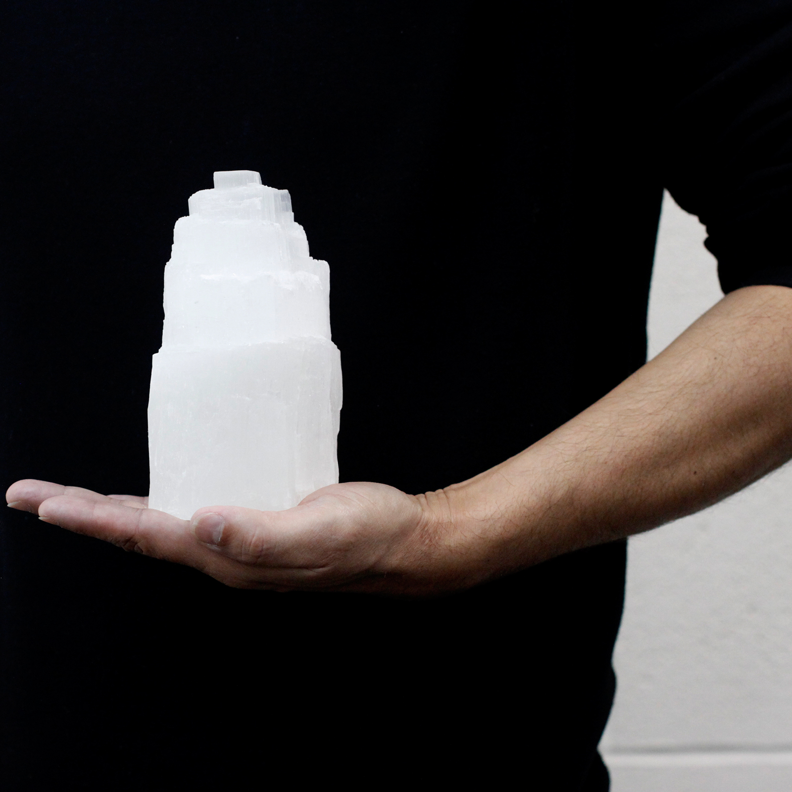 Natural Selenite Tower Lamp – 15cm 2 Natural Selenite Tower Lamp – 15cm
