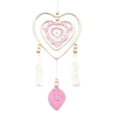 Medium Pink Heart in Heart Dream Catcher