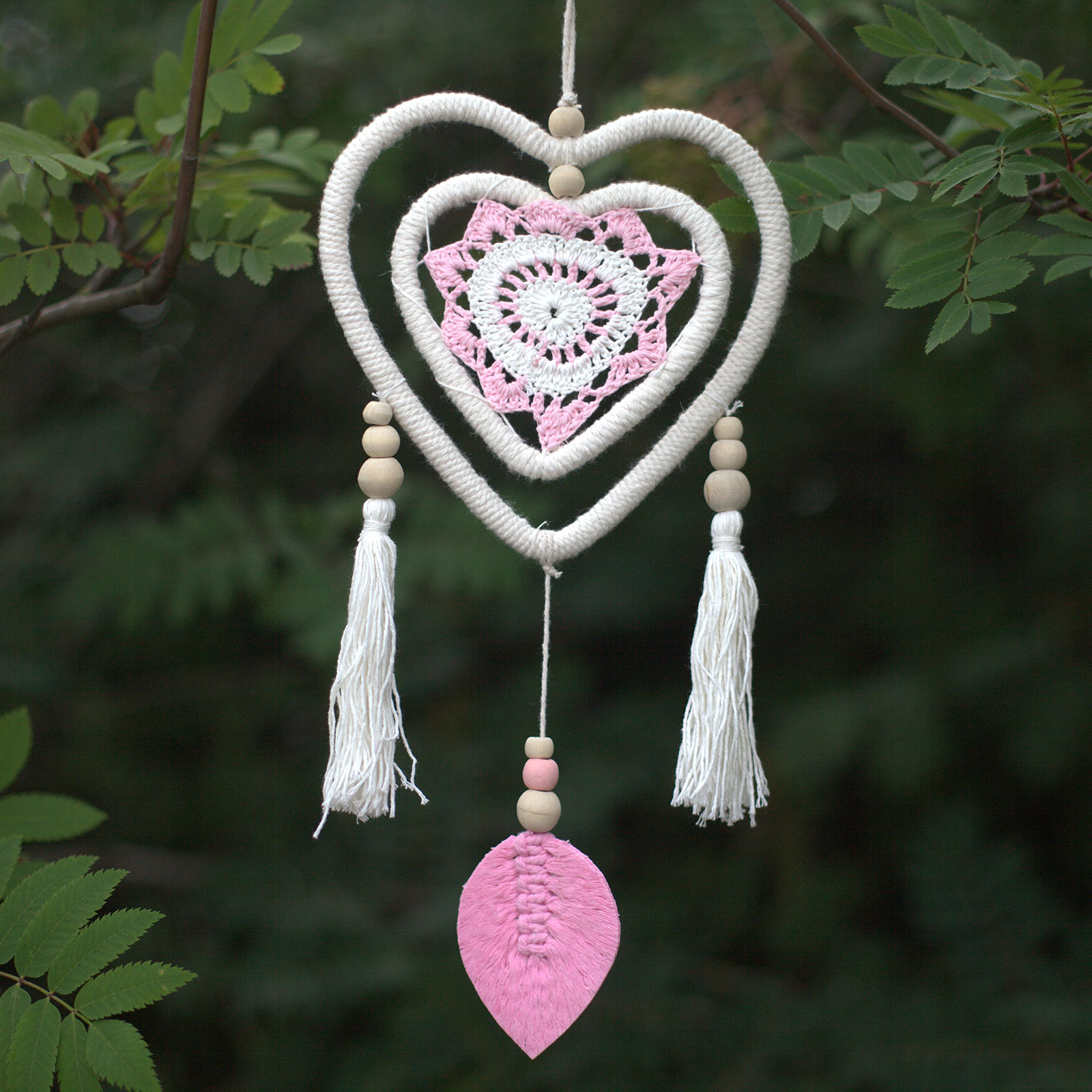 Medium Pink Heart in Heart Dream Catcher 2 Medium Pink Heart in Heart Dream Catcher