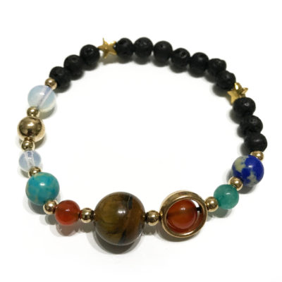 Lava Stone Bracelet – Gold Solar System