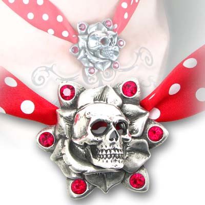 Skull Rose Choker