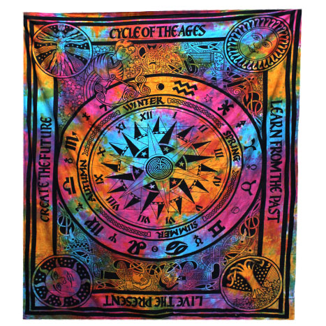 Double Cotton Bedspread + Wall Hanging – Circle of Ages Double Cotton Bedspread + Wall Hanging – Circle of Ages