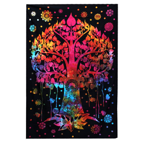 Double Cotton Bedspread + Wall Hanging – Bodhi Tree Double Cotton Bedspread + Wall Hanging – Bodhi Tree