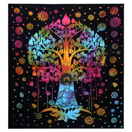 Single Cotton Bedspread + Wall Hanging – Bodhi Tree Single Cotton Bedspread + Wall Hanging – Bodhi Tree