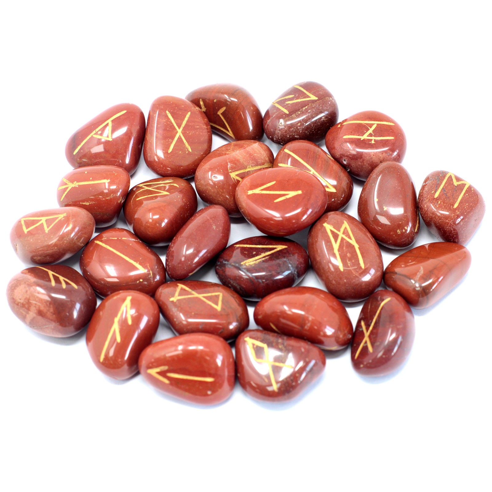 Runes Stone Set in Pouch – Red Jasper Runes Stone Set in Pouch – Red Jasper