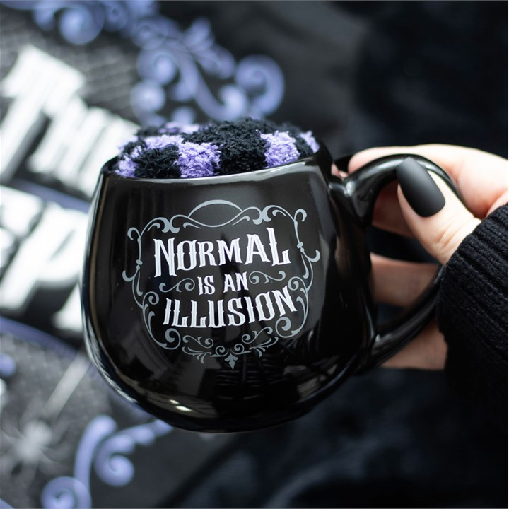 Normal is an Illusion Gothic Mug and Socks Set Normal is an Illusion Gothic Mug and Socks Set