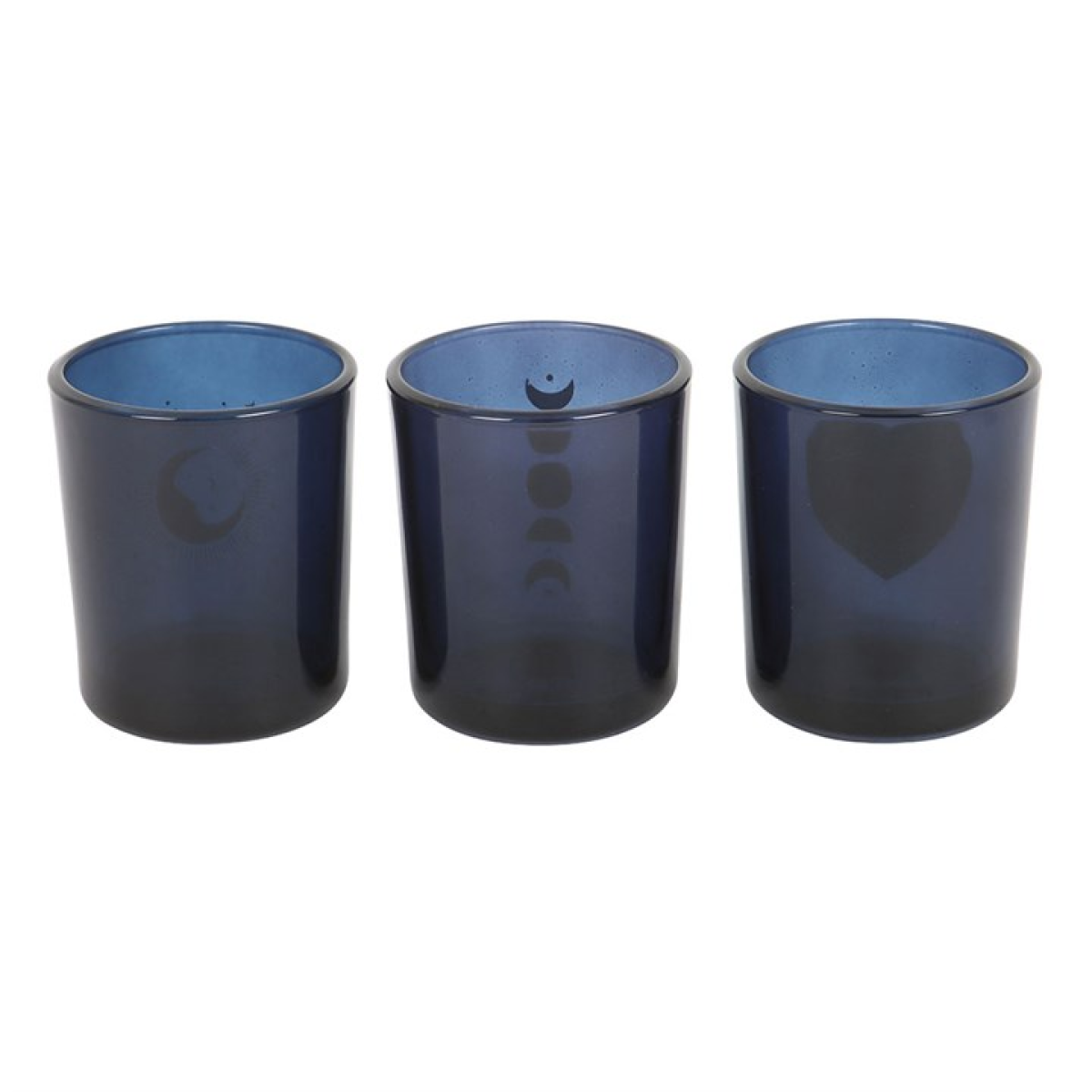 Set of 3 Blue Moon Votive Candle Holders 4 Set of 3 Blue Moon Votive Candle Holders