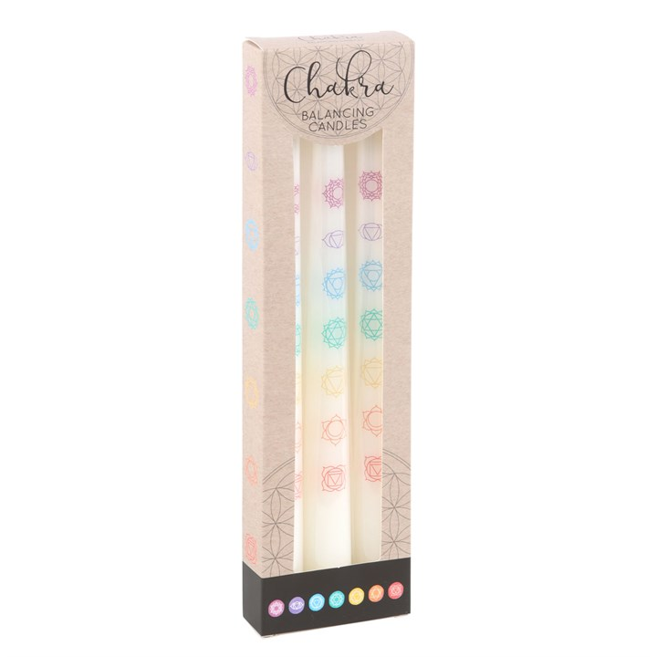Set of 3 Chakra Balancing Taper Dinner Candles Set of 3 Chakra Balancing Taper Dinner Candles
