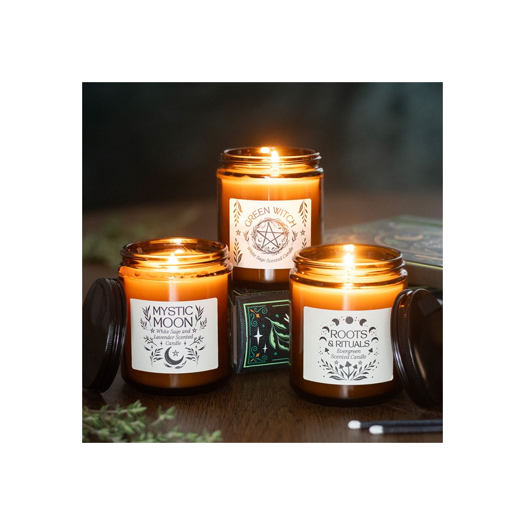Green Witch White Sage Amber Glass Candle 5 Green Witch White Sage Amber Glass Candle