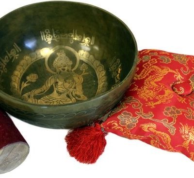 Brass Golden Tara Singing Bowl Set