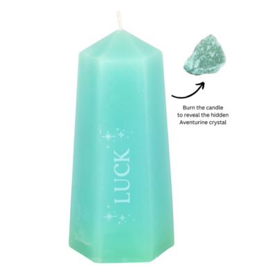 Luck Crystal Candle with Rough Green Aventurine