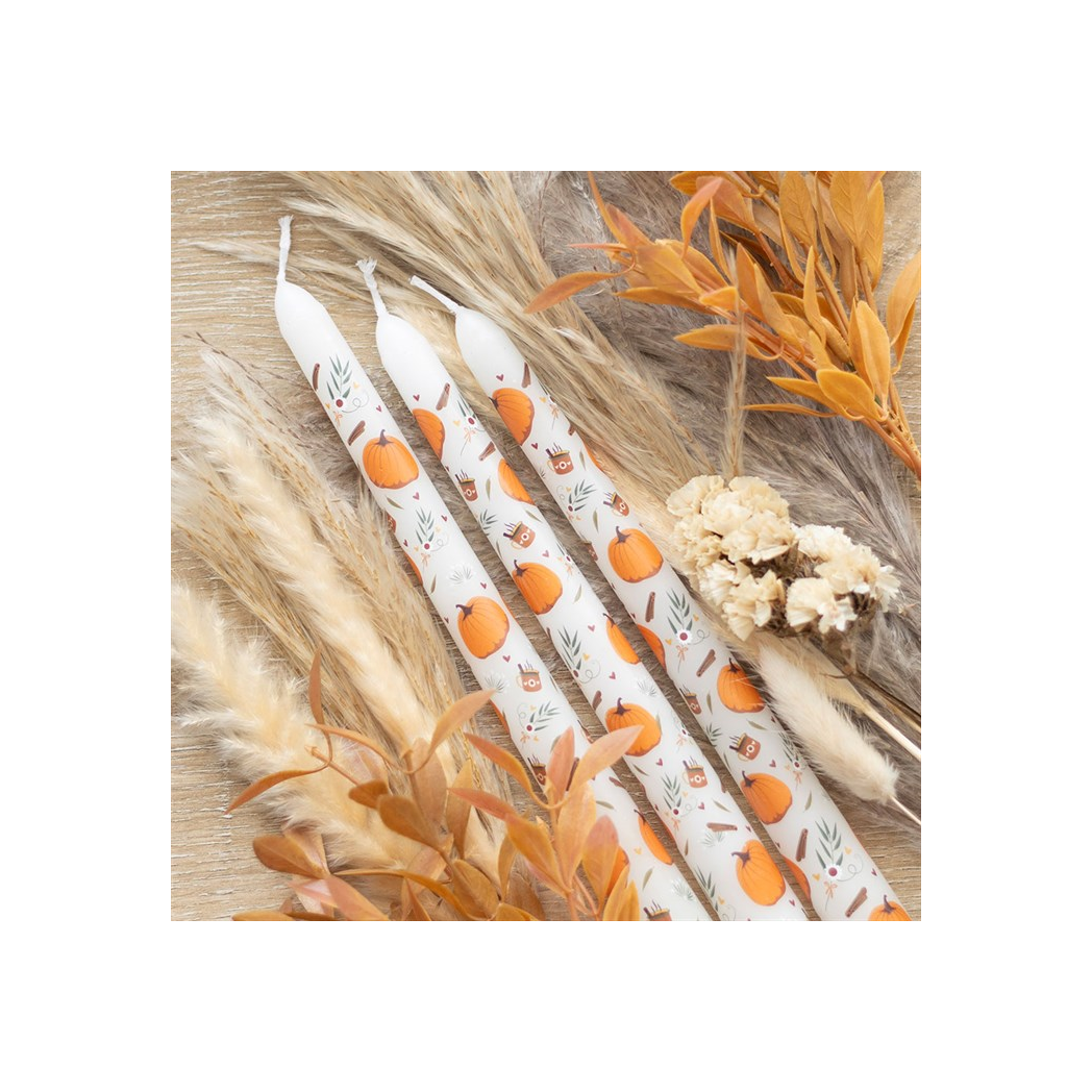 Set of 3 Pumpkin Taper Candles Set of 3 Pumpkin Taper Candles