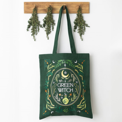 Green Witch Tote Bag