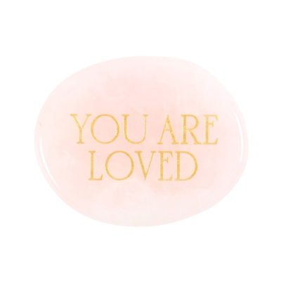 You Are Loved Rose Quartz Palm Stone