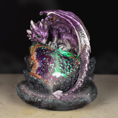 Crystal Cave Purple Dragon LED Backflow Incense Burner