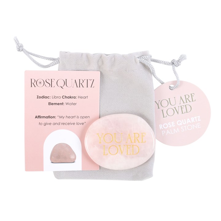You Are Loved Rose Quartz Palm Stone You Are Loved Rose Quartz Palm Stone