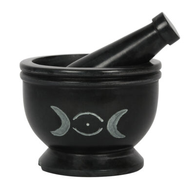 Soapstone Triple Moon Pestle and Mortar