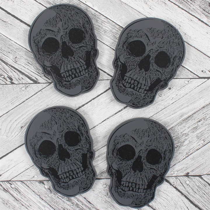 Set Of 4 Skull Coasters 4 Set Of 4 Skull Coasters