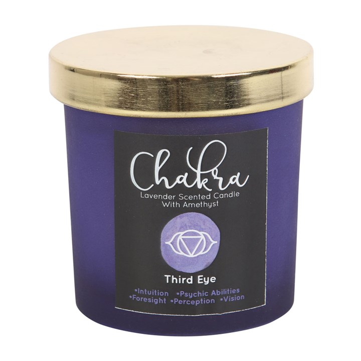 Third Eye Chakra Lavender Crystal Chip Candle 3 Third Eye Chakra Lavender Crystal Chip Candle