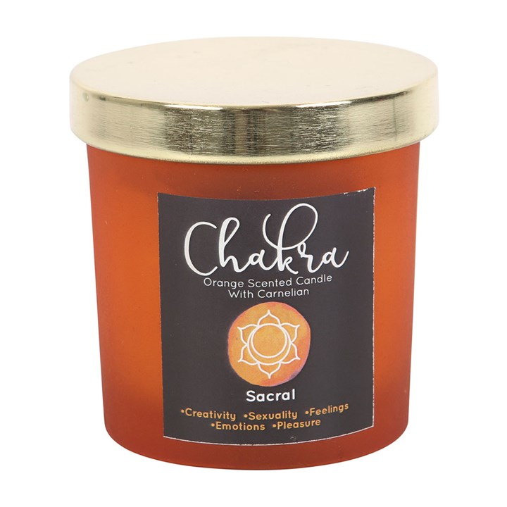 Sacral Chakra Orange Crystal Chip Candle 3 Sacral Chakra Orange Crystal Chip Candle