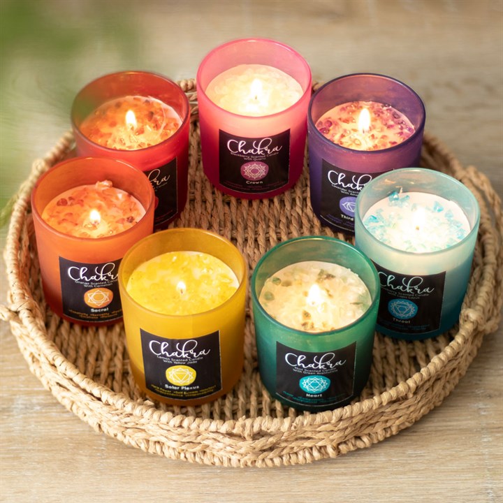 Sacral Chakra Orange Crystal Chip Candle 5 Sacral Chakra Orange Crystal Chip Candle
