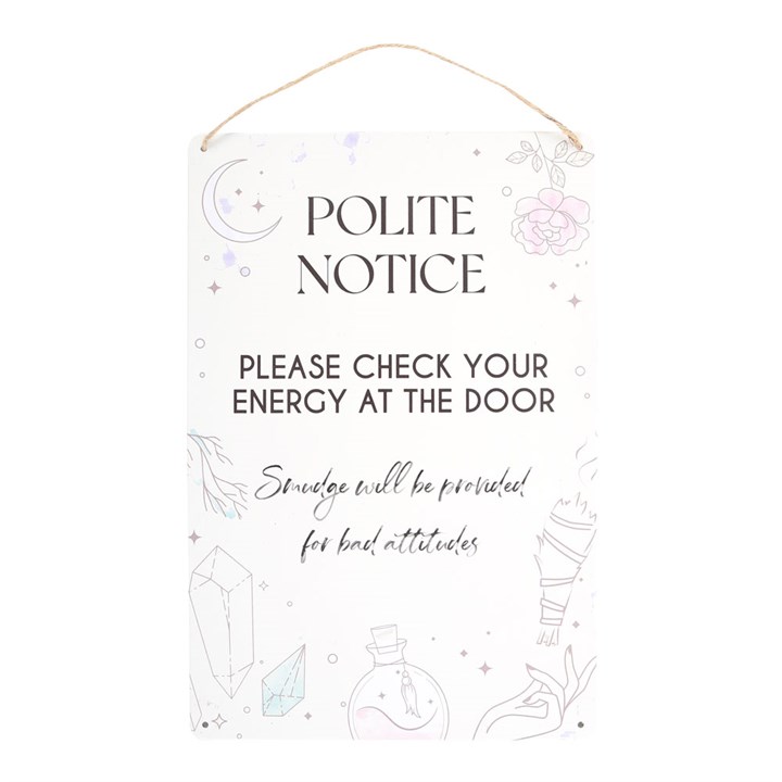 Check Your Energy at the Door Metal Hanging Sign Check Your Energy at the Door Metal Hanging Sign