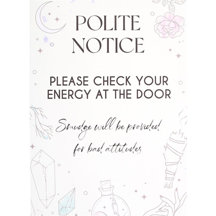 Check Your Energy at the Door Metal Hanging Sign 3 Check Your Energy at the Door Metal Hanging Sign