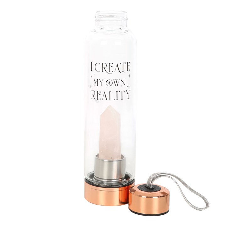 Rose Quartz Create My Own Reality Glass Water Bottle 3 Rose Quartz Create My Own Reality Glass Water Bottle