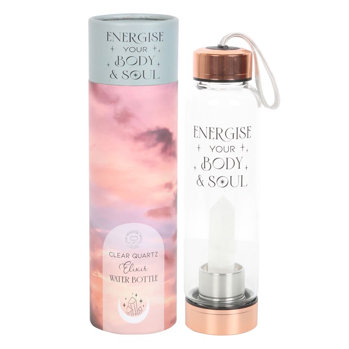 Clear Quartz Body and Soul Glass Water Bottle Clear Quartz Body and Soul Glass Water Bottle