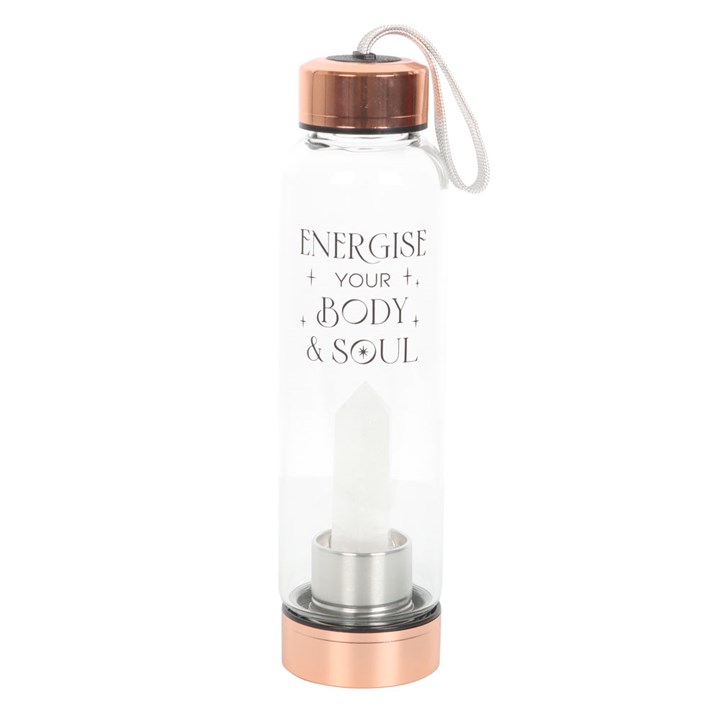 Clear Quartz Body and Soul Glass Water Bottle 2 Clear Quartz Body and Soul Glass Water Bottle