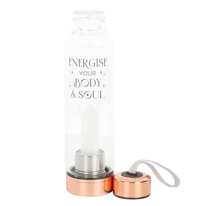 Clear Quartz Body and Soul Glass Water Bottle 3 Clear Quartz Body and Soul Glass Water Bottle