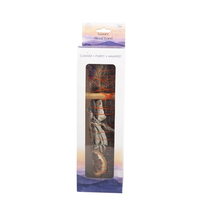 Ritual Wand Smudge Stick with Rosemary, Palo Santo and Aventurine – 9 Inches 2 Ritual Wand Smudge Stick with Rosemary, Palo Santo and Aventurine – 9 Inches