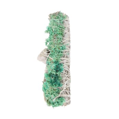 Ritual Wand Smudge Stick with White Sage, Abalone and Quartz – 6 Inch