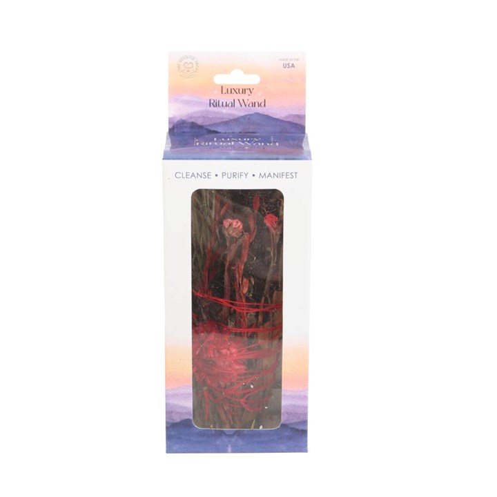 Rosemary and Red Flowers Ritual Wand Smudge Stick – 6 Inches 3 Rosemary and Red Flowers Ritual Wand Smudge Stick – 6 Inches