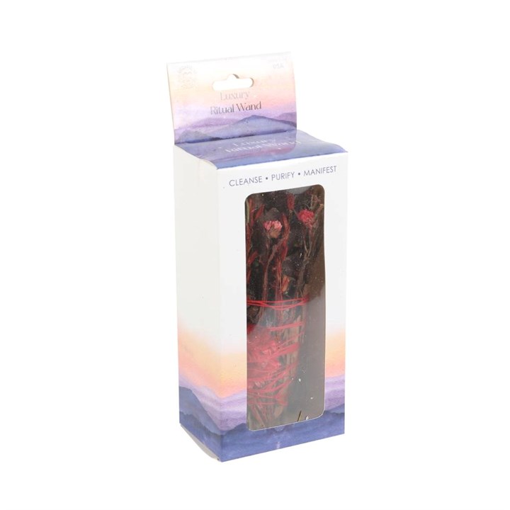Rosemary and Red Flowers Ritual Wand Smudge Stick – 6 Inches 4 Rosemary and Red Flowers Ritual Wand Smudge Stick – 6 Inches