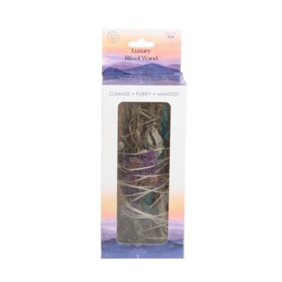 Ritual Wand Smudge Stick with Rosemary, Sage and Aventurine – 6 Inches