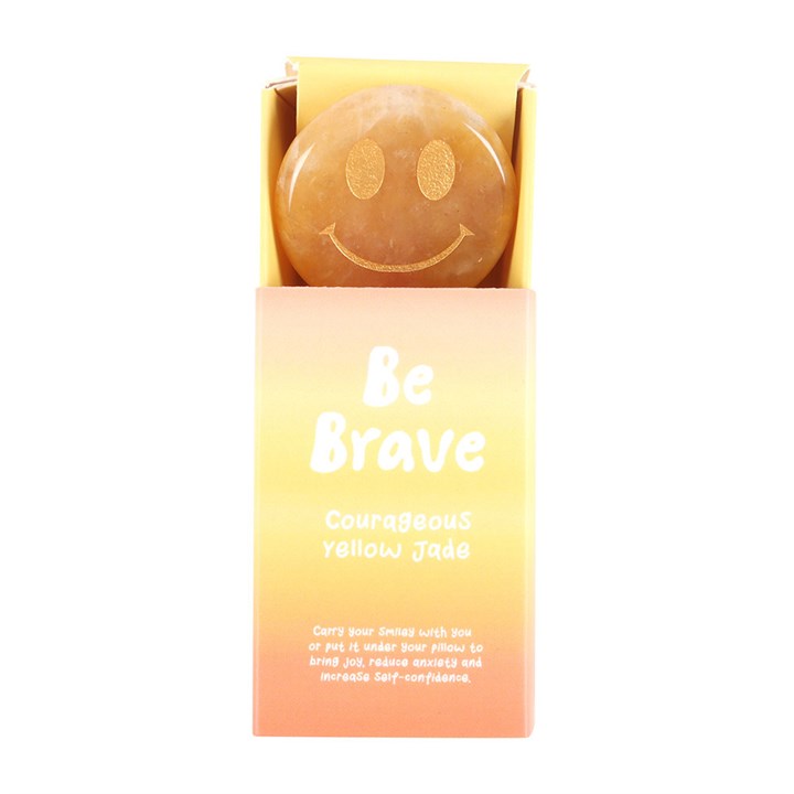 Be Brave Yellow Jade Happy Face Crystal Be Brave Yellow Jade Happy Face Crystal
