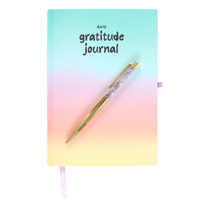 Multicoloured Gratitude Journal with Amethyst Pen 2 Multicoloured Gratitude Journal with Amethyst Pen