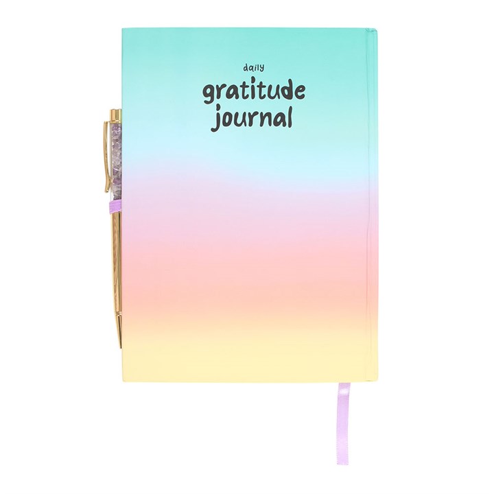 Multicoloured Gratitude Journal with Amethyst Pen 3 Multicoloured Gratitude Journal with Amethyst Pen